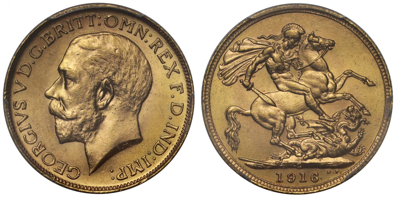 George V 1916-C Sovereign Ottawa Mint MS63