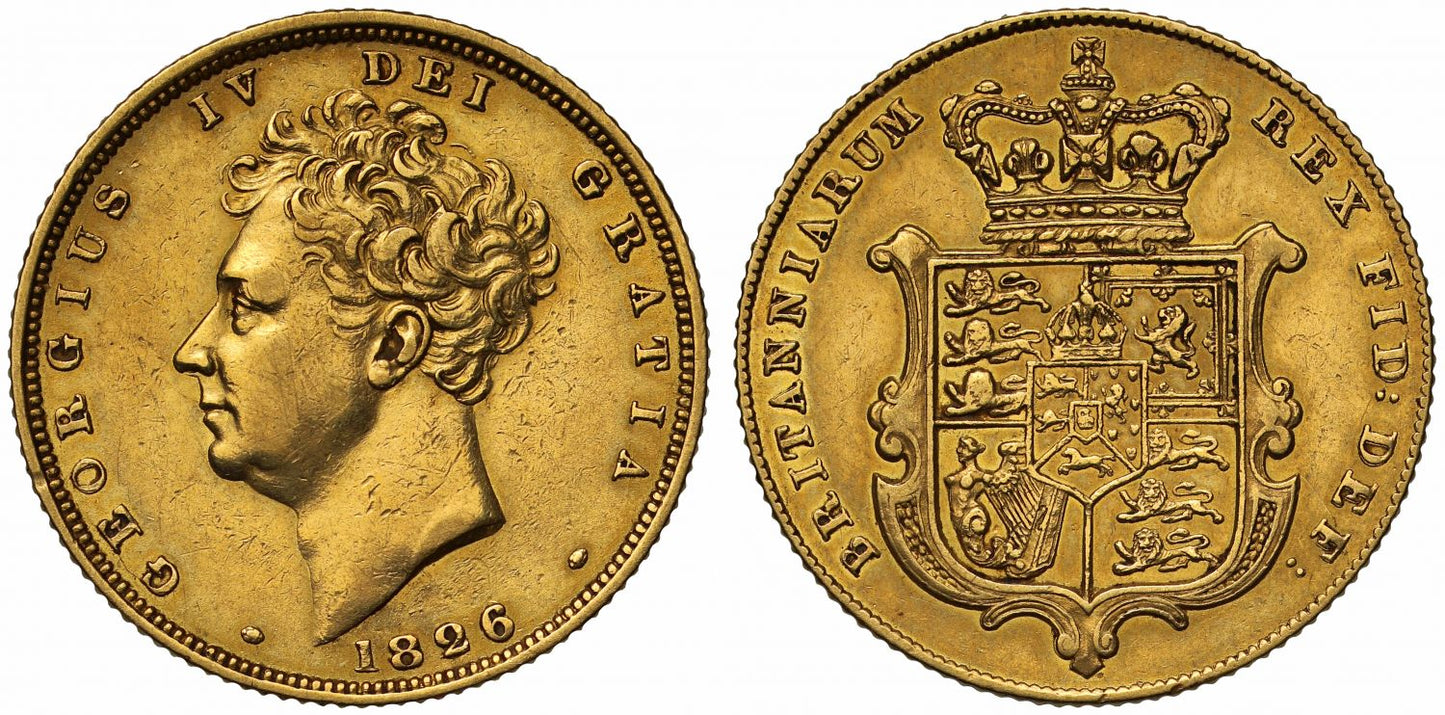 George IV 1826 Sovereign, second bare head
