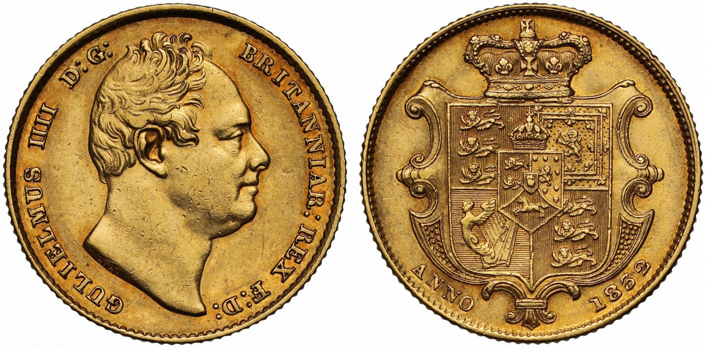 William IV 1832 Sovereign second bust AU55