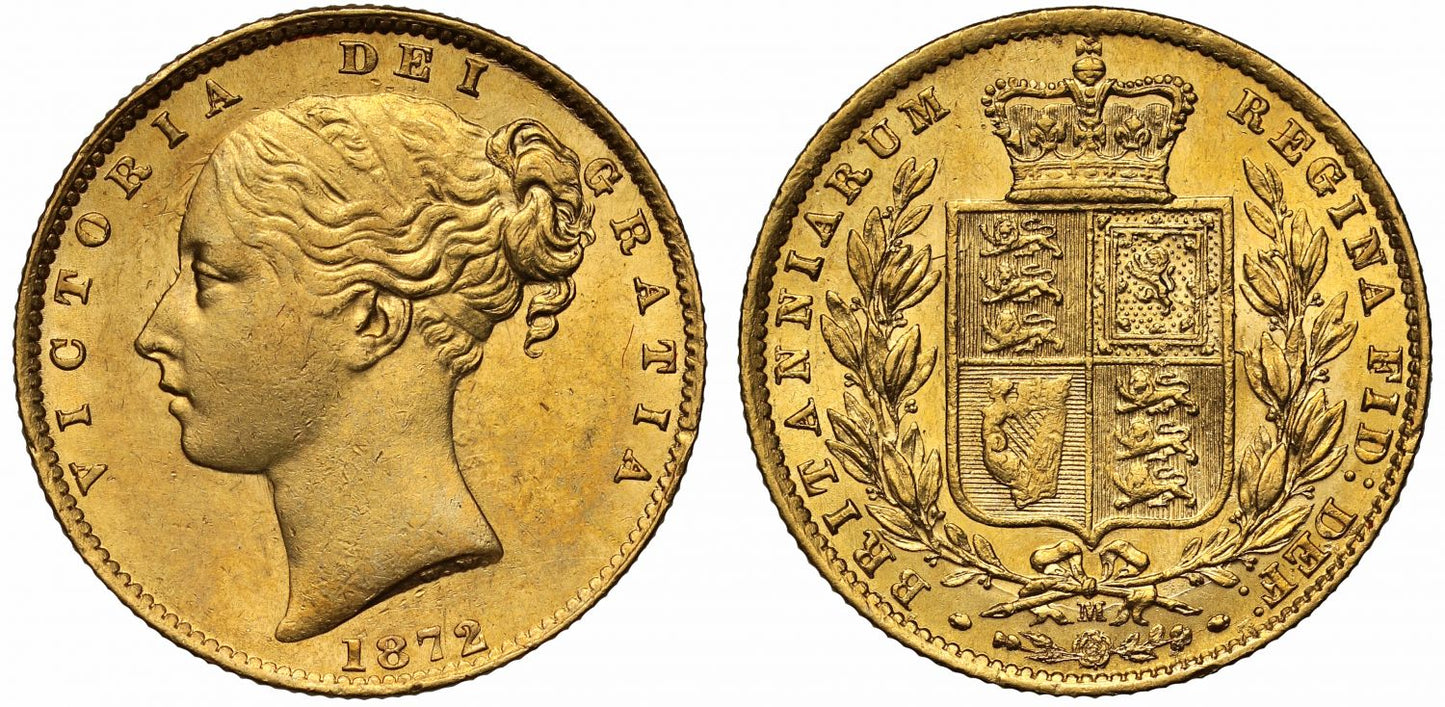 Victoria 1872-M Sovereign Melbourne Mint