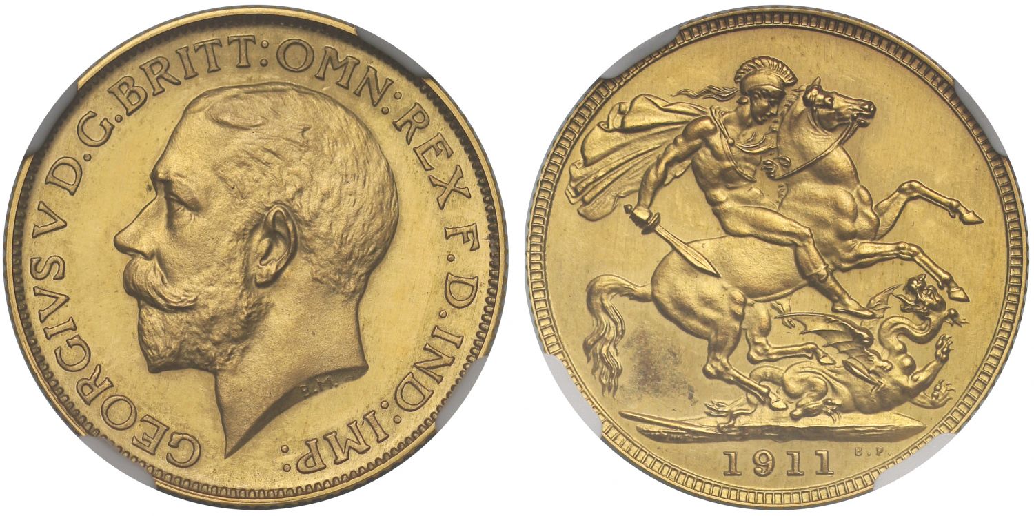 George V 1911 proof Sovereign PF64, Coronation issue