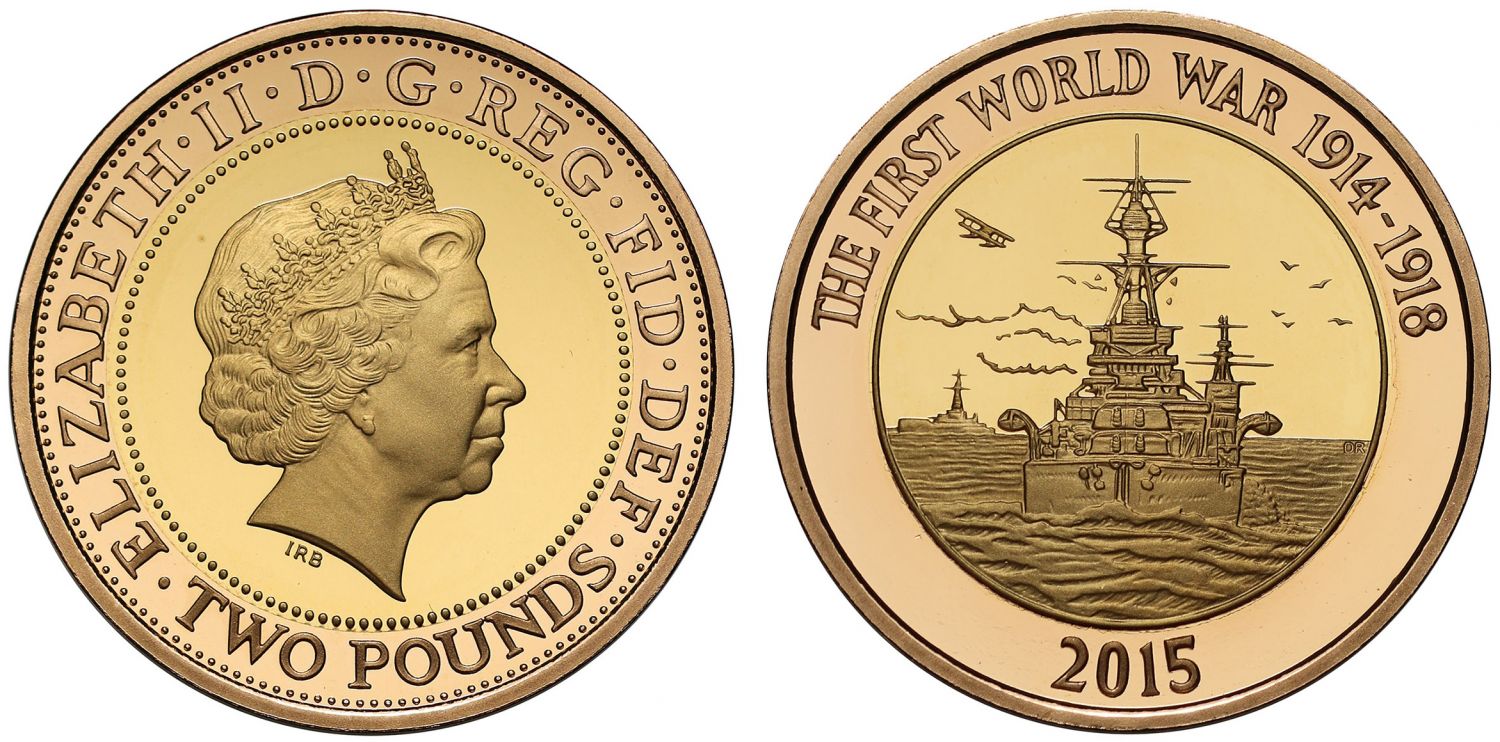 Elizabeth II 2015 proof Two-Pounds PF69 UCAM Royal Navy