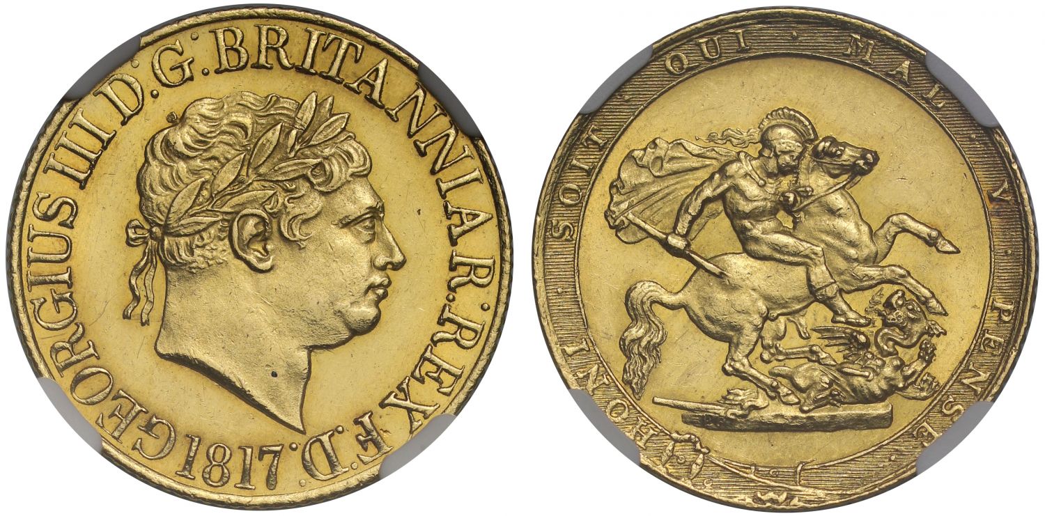 George III 1817 Sovereign MS62, first year of the modern Sovereign