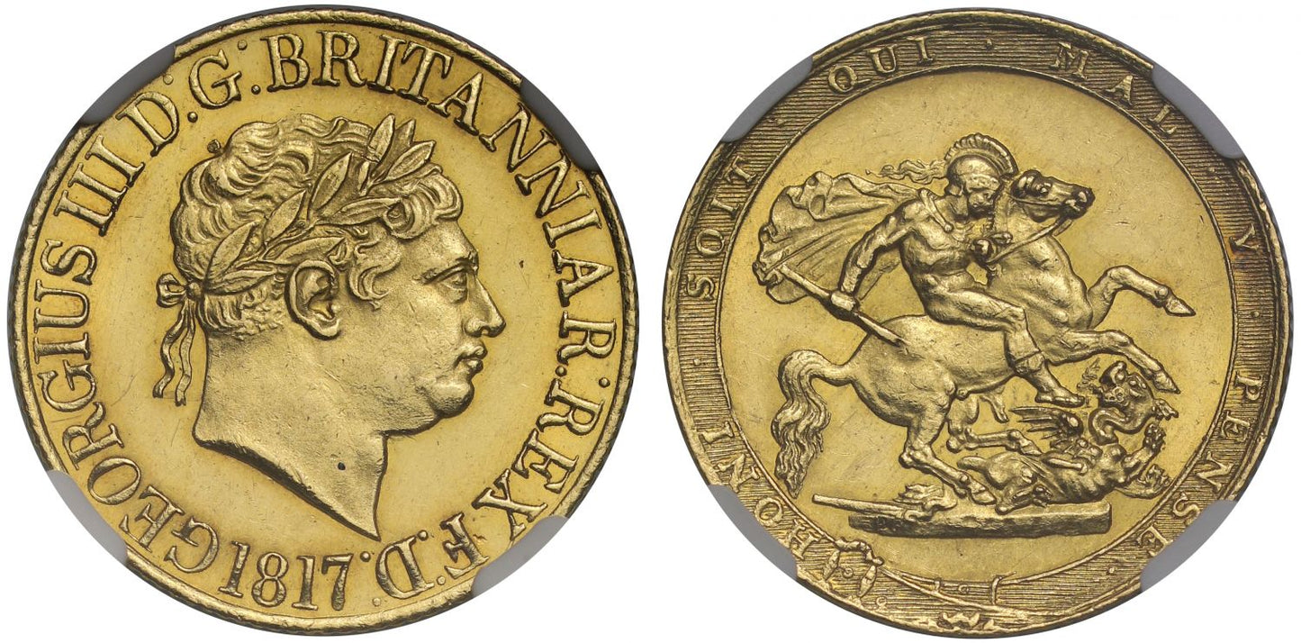 George III 1817 Sovereign MS62, first year of the modern Sovereign