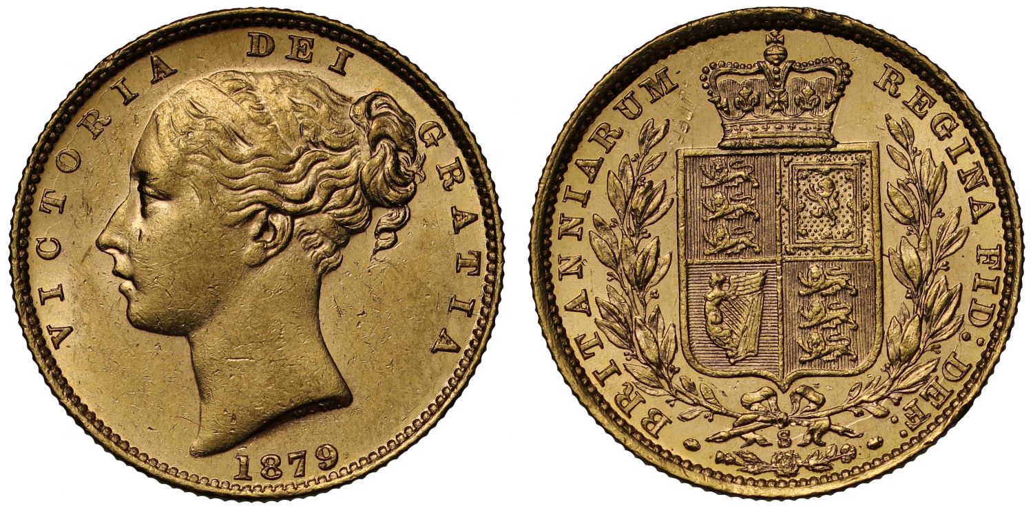 Victoria 1879-S Sovereign Sydney Mint, shield reverse