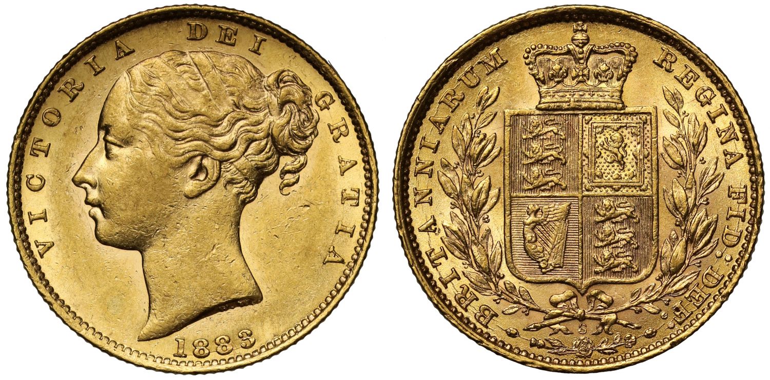 Victoria 1883-S Sovereign Sydney Mint, shield reverse