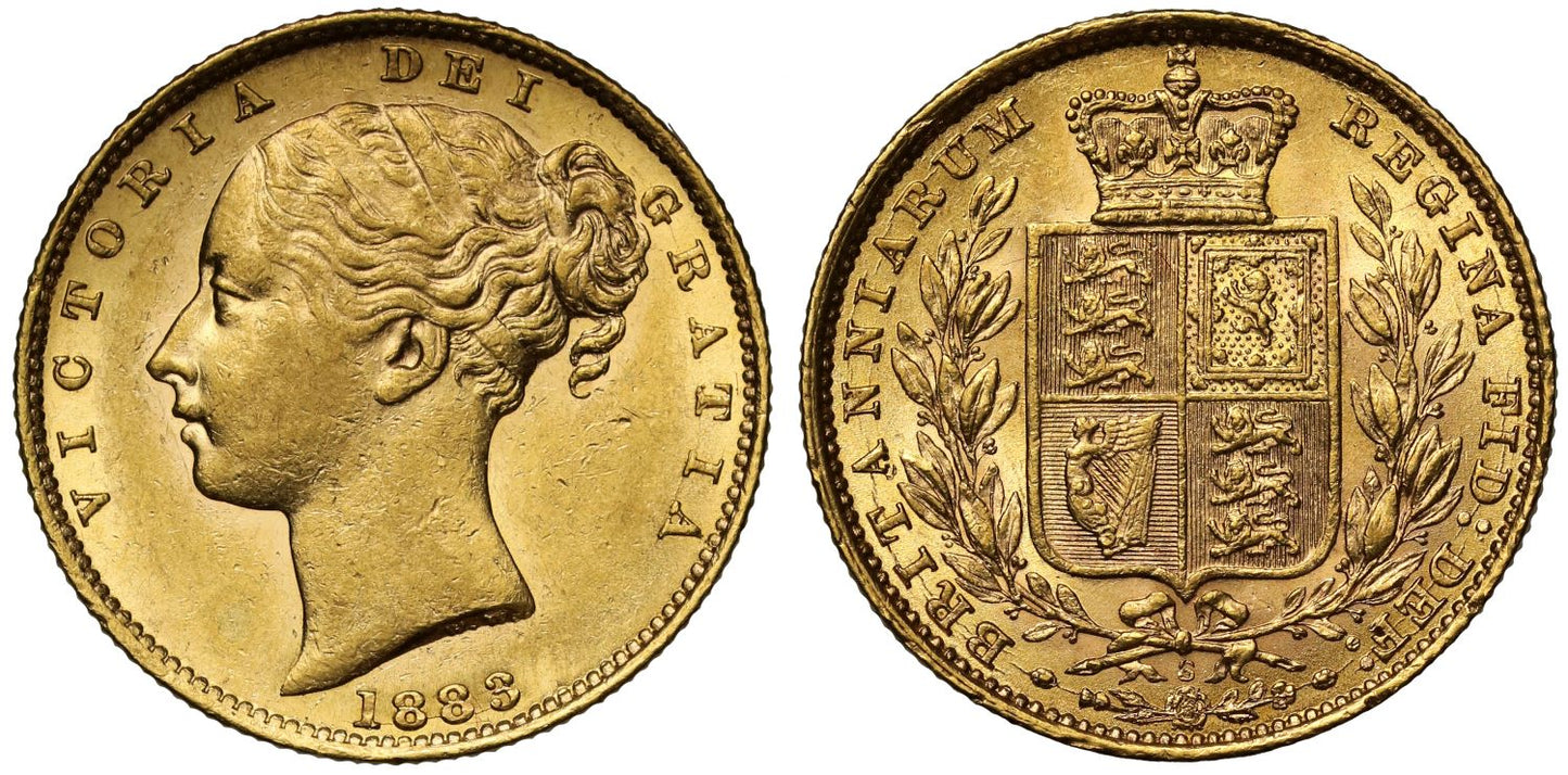 Victoria 1883-S Sovereign Sydney Mint, shield reverse