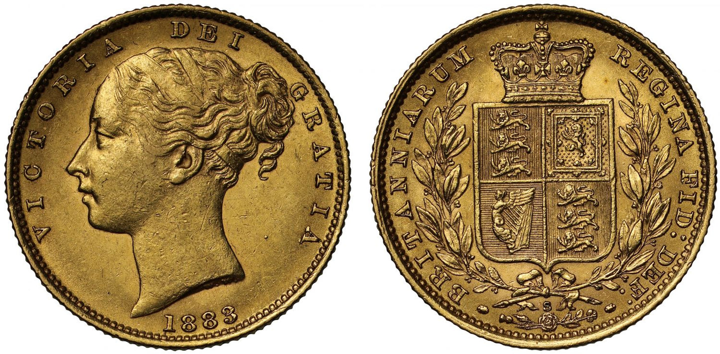 Victoria 1883-S Sovereign Sydney Mint, shield reverse
