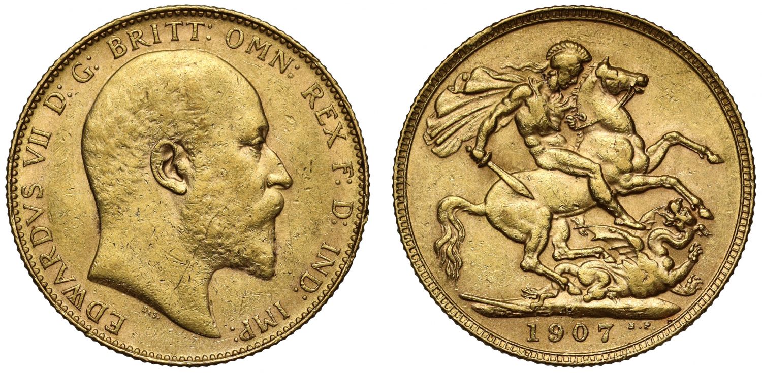 Edward VII 1907-P Sovereign Perth Mint