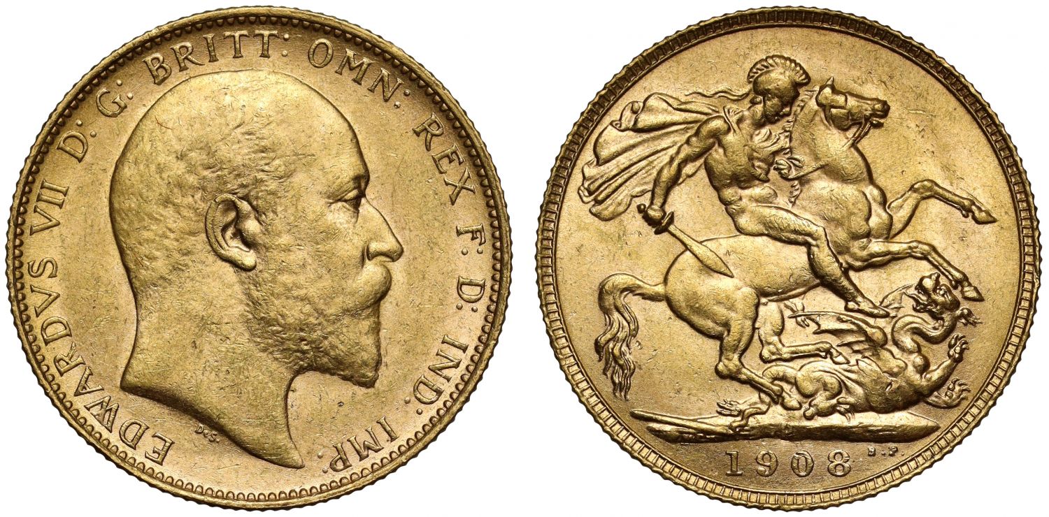 Edward VII 1908-P Sovereign Perth Mint