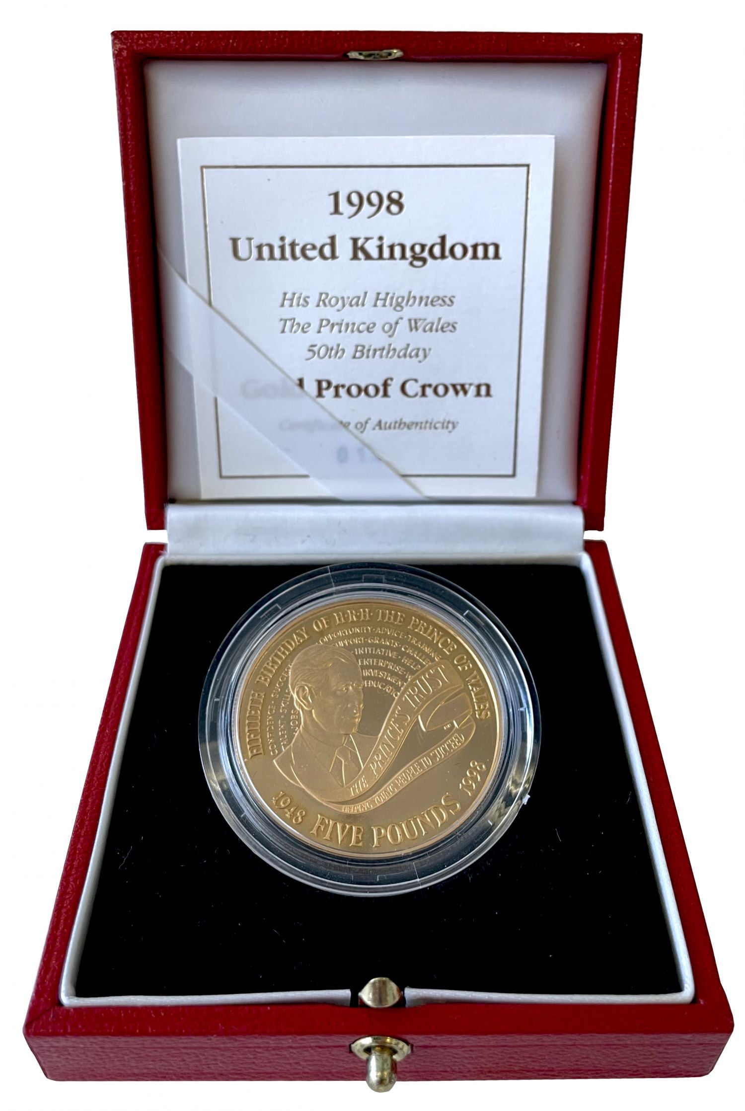 Elizabeth II 1998 proof Five-Pounds Prince Charles
