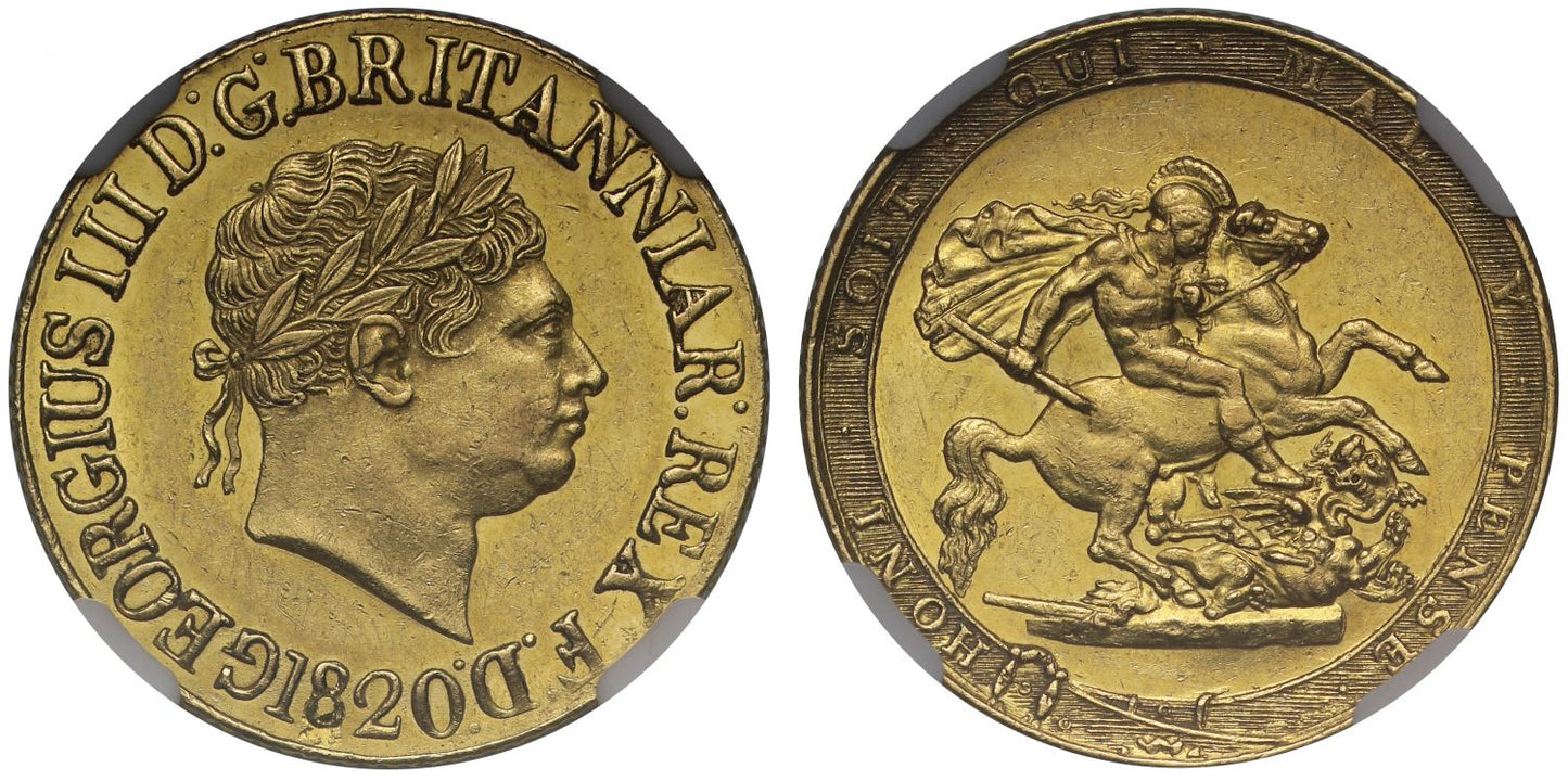 George III 1820 Sovereign MS62, open 2 neat arrangement final year in reign