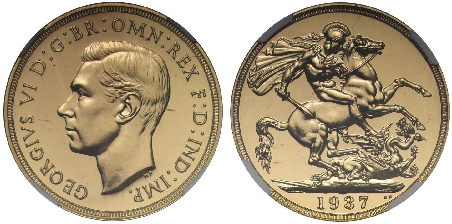 George VI 1937 proof Two-Pounds, PF65, Coronation issue