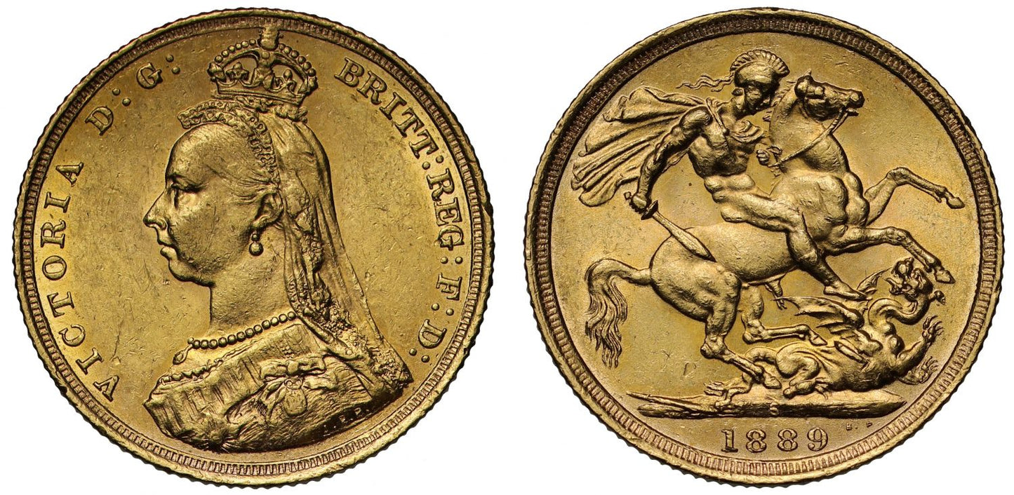 Victoria 1889-S Sovereign, Sydney, first legend, DISH S11, R3
