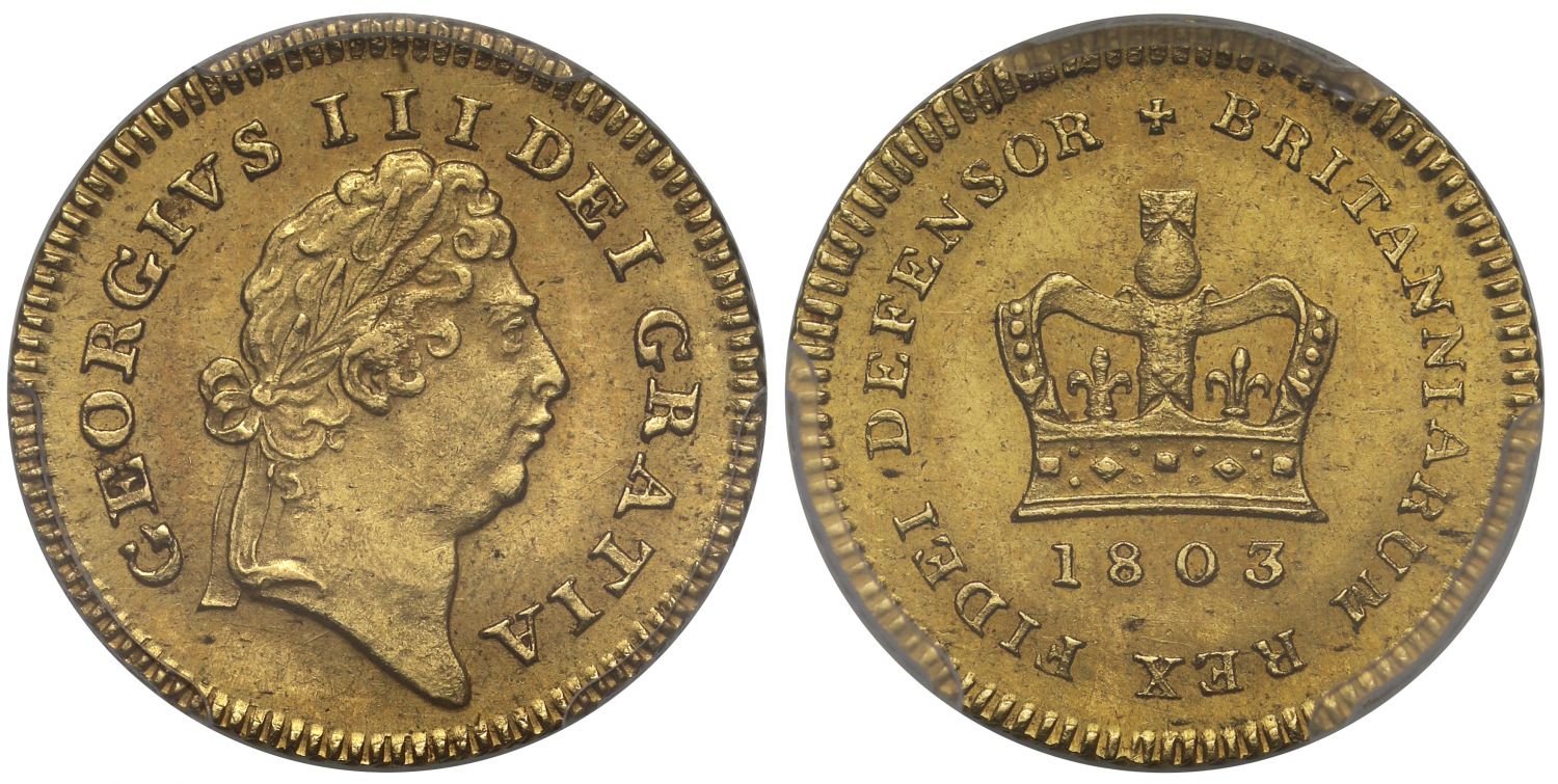 George III 1803 Third-Guinea MS63