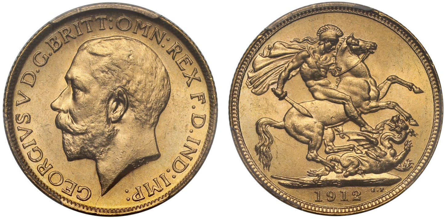 George V 1912-S Sovereign Sydney Mint MS64