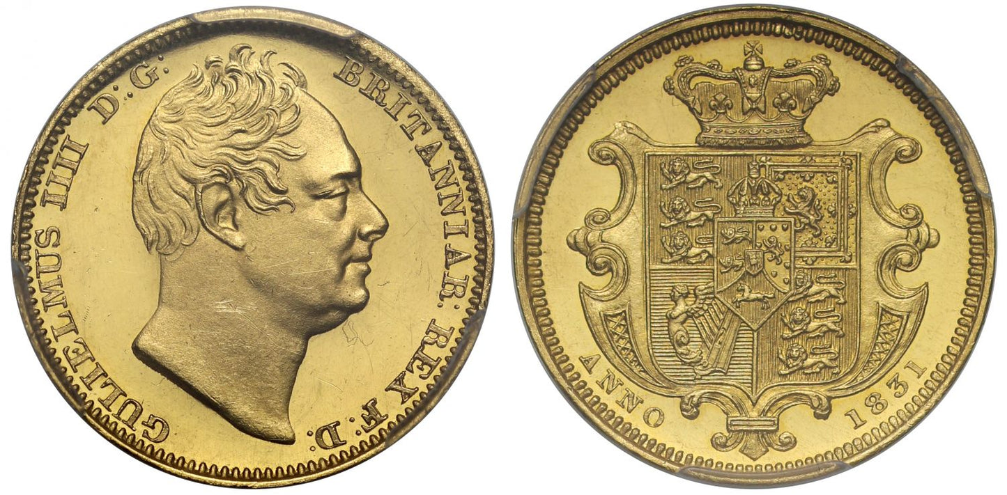 William IV 1831 proof Half-Sovereign PR64 CAMEO