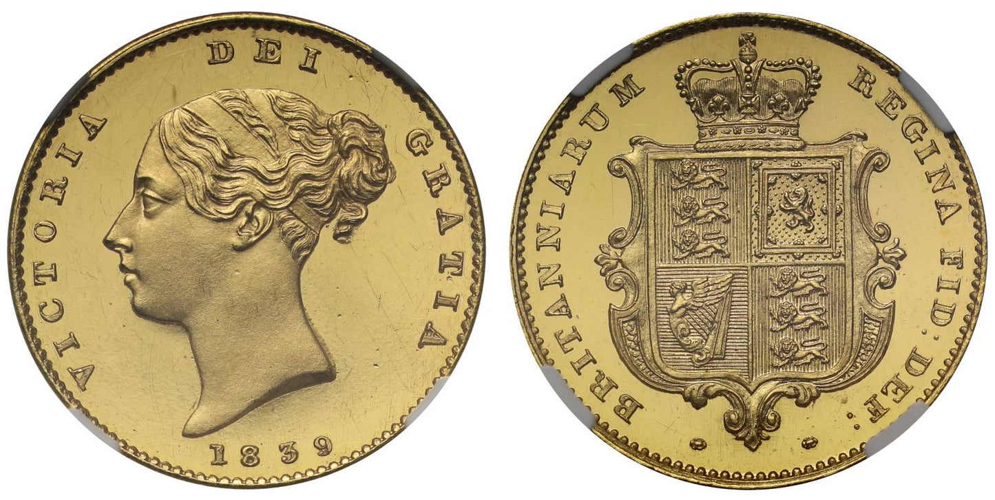 Victoria 1839 proof Half-Sovereign PF63 ULTRA CAMEO