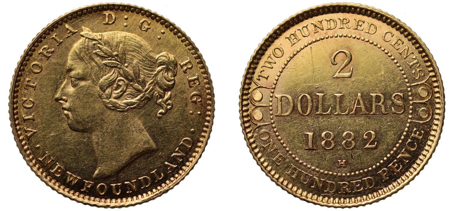Canada, New Foundland, gold 2-Dollars.