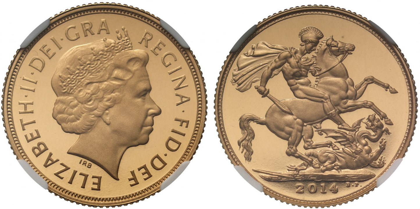* Elizabeth II 2014 proof Sovereign PF70 UCAM