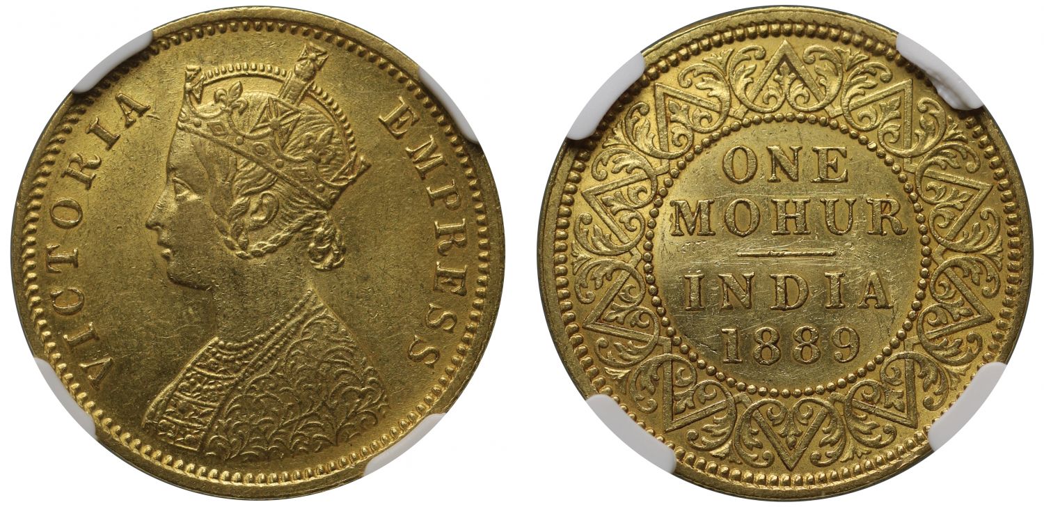 AU55 | British India, Victoria, Mohur, 1889C.