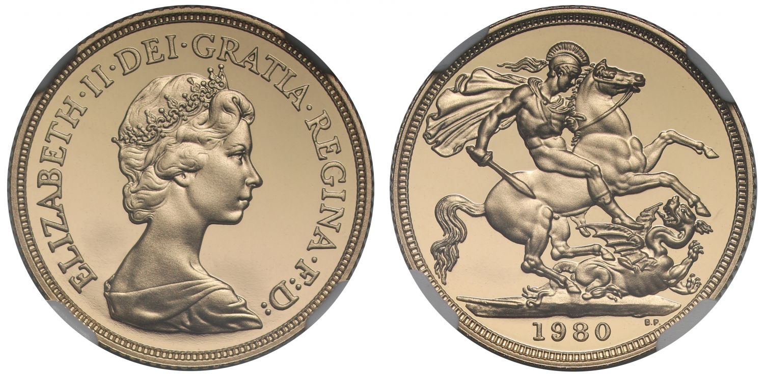 Elizabeth II 1980 proof Sovereign PF70 UCAM
