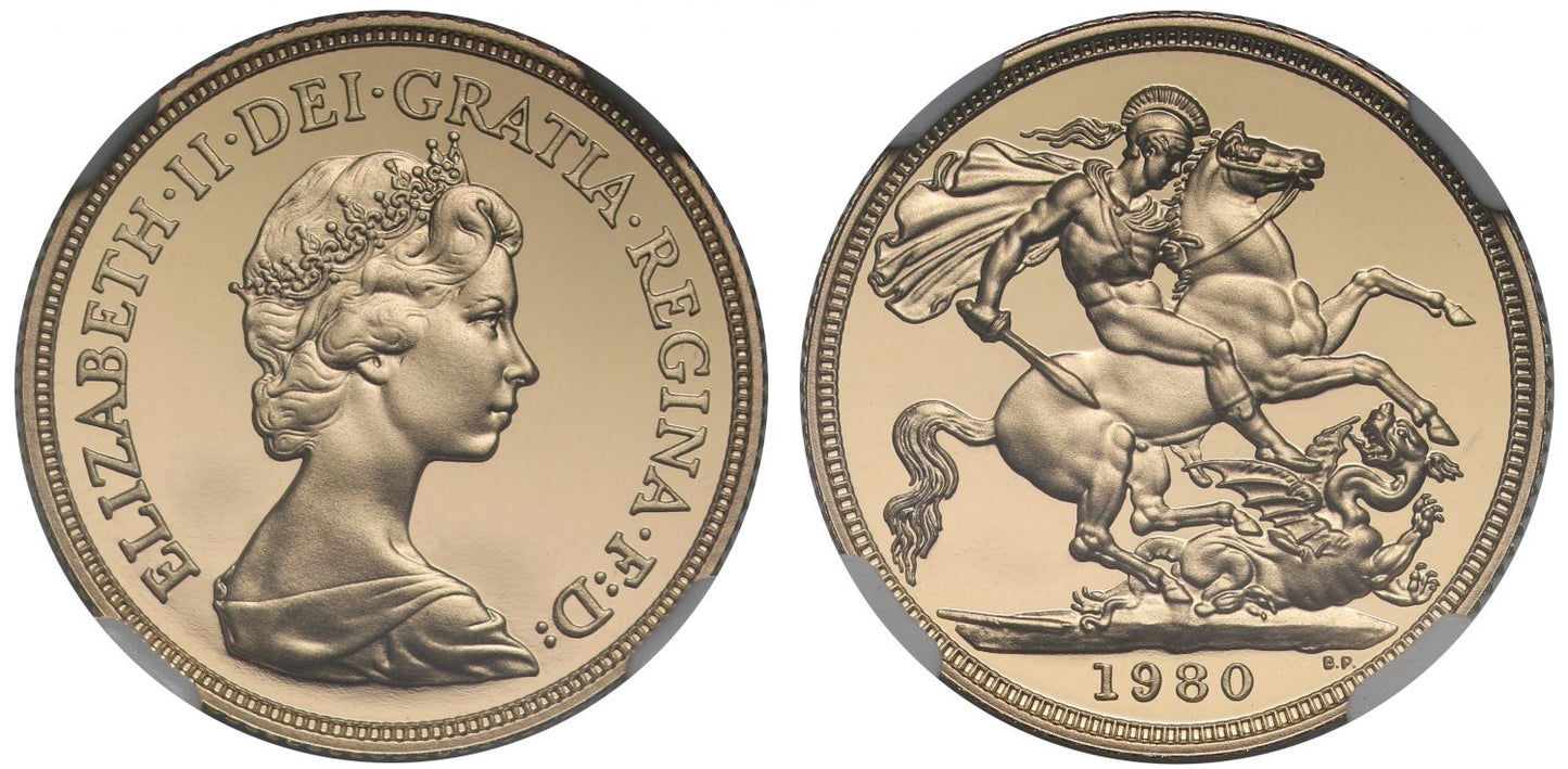 Elizabeth II 1980 proof Sovereign PF70 UCAM
