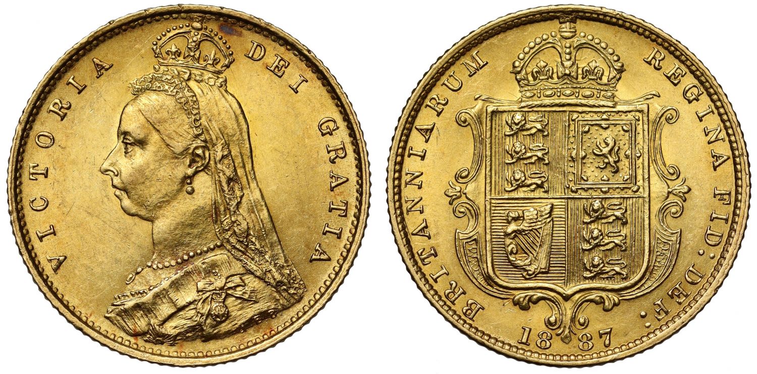 Victoria 1887 Half-Sovereign Imperfect J Dish L508