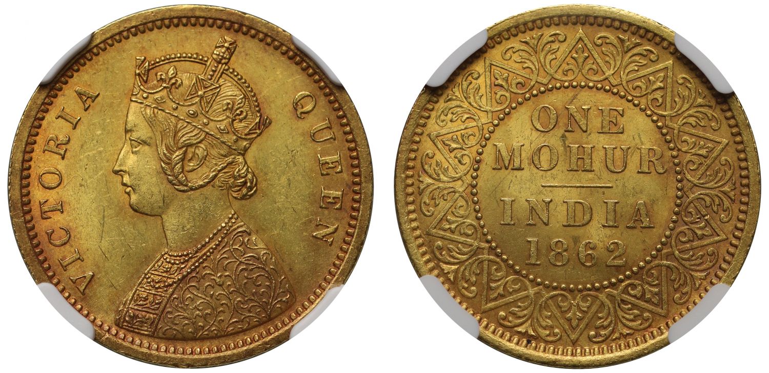 Victoria, Mohur, 1862C MS63+