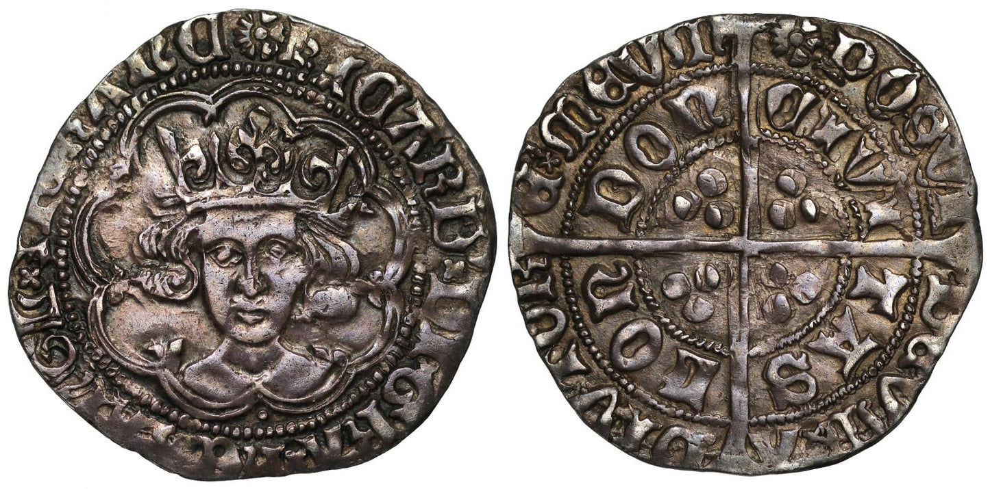 Richard III Groat, mm sun and rose 2, pellet below bust, ex Saxon Barton and Fitts
