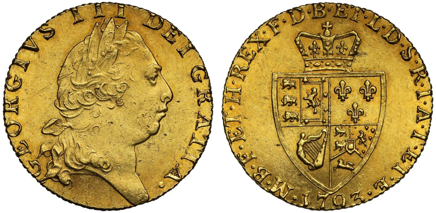 George III 1793 Guinea, fifth bust, spade type reverse