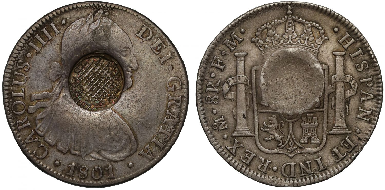 Scotland, 1801 grid iron cancellation over merchant countermark, 1801 FM