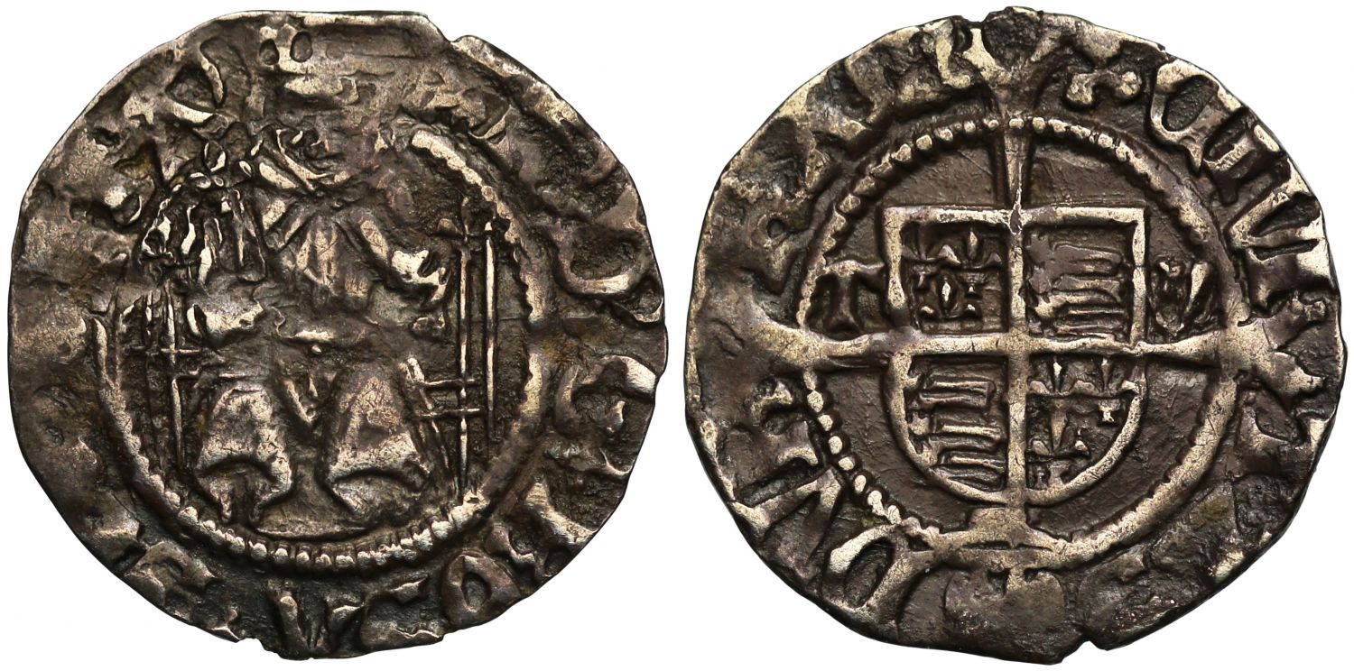 Henry VIII Penny, Sovereign type, Durham, under Bishop Thomas Wolsey