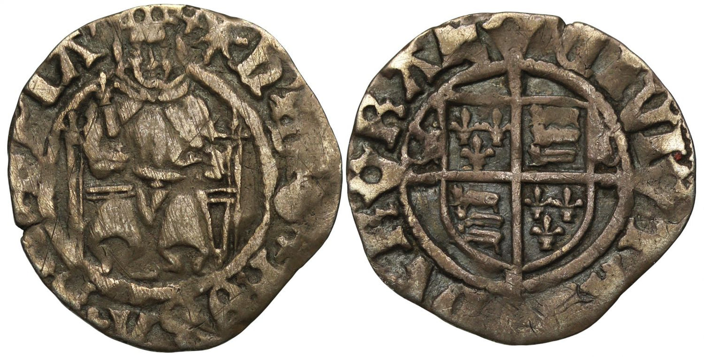 Henry VIII silver Penny Sovereign type, Durham, Bishop Cuthbert Tunstall