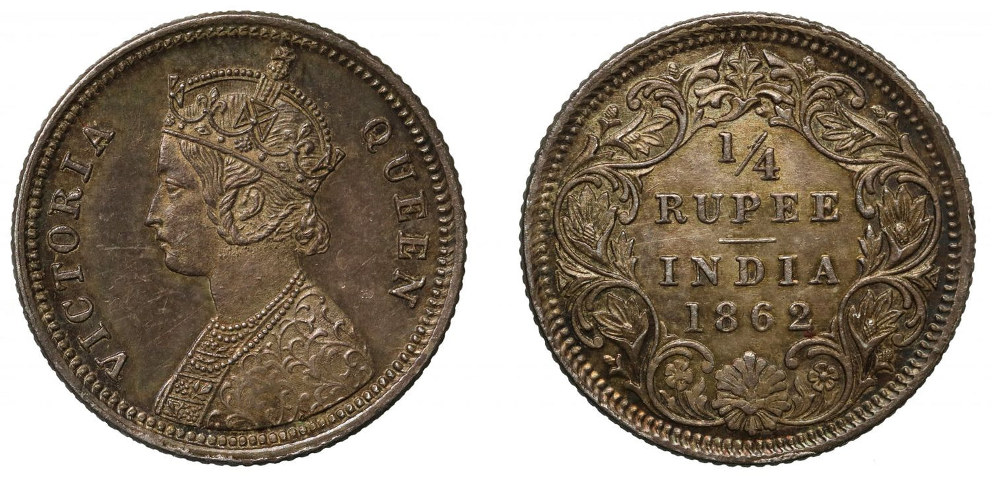 British India, 1/4-Rupee, 1862B.