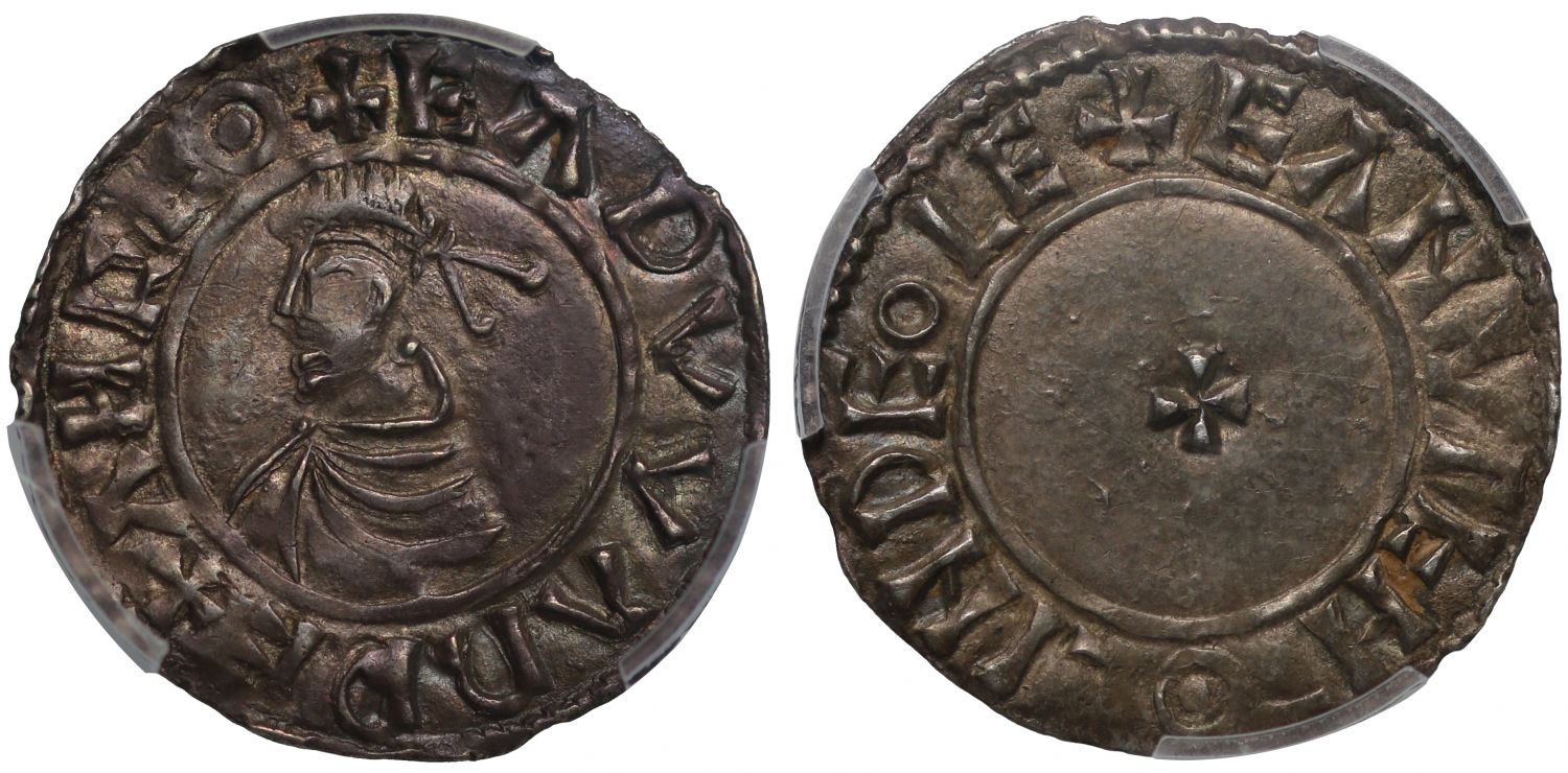 Edward the Martyr Penny, Lincoln, Eanulf AU55