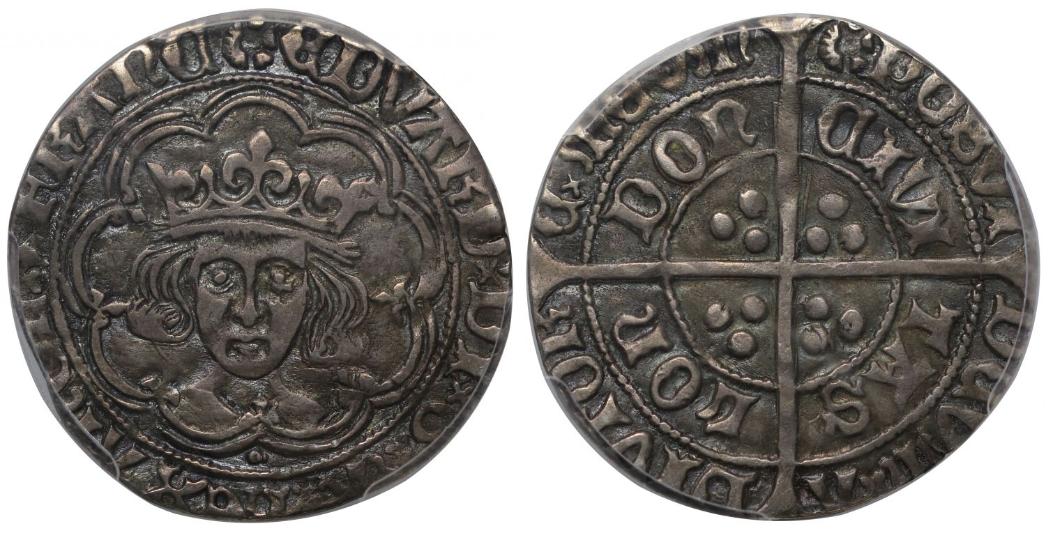 Edward IV or Edward V Groat, mm halved sun and rose XF45, ex Runze