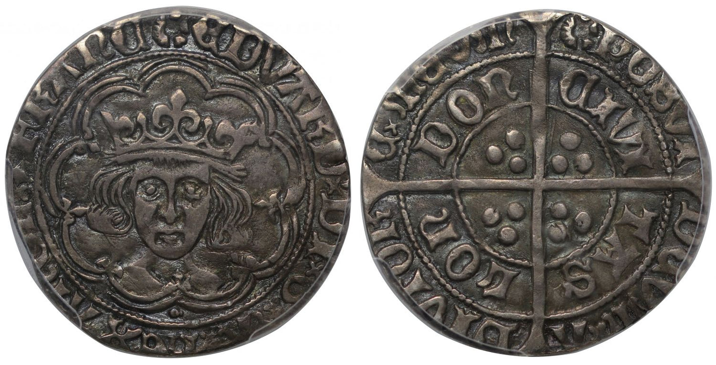 Edward IV or Edward V Groat, mm halved sun and rose XF45, ex Runze