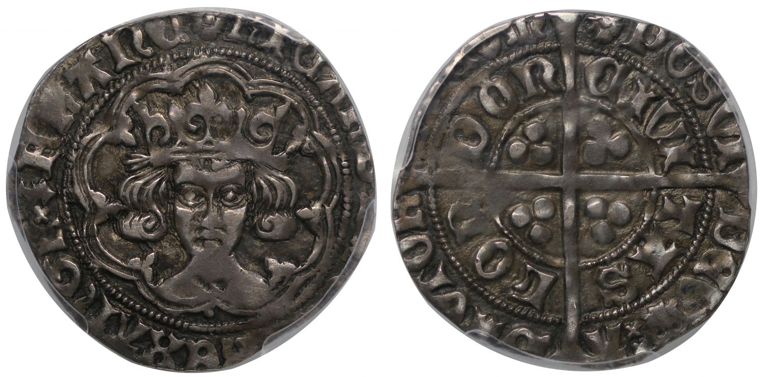 Richard III Groat, mm halved sun and rose 2, XF45, pellet below bust, ex Runze