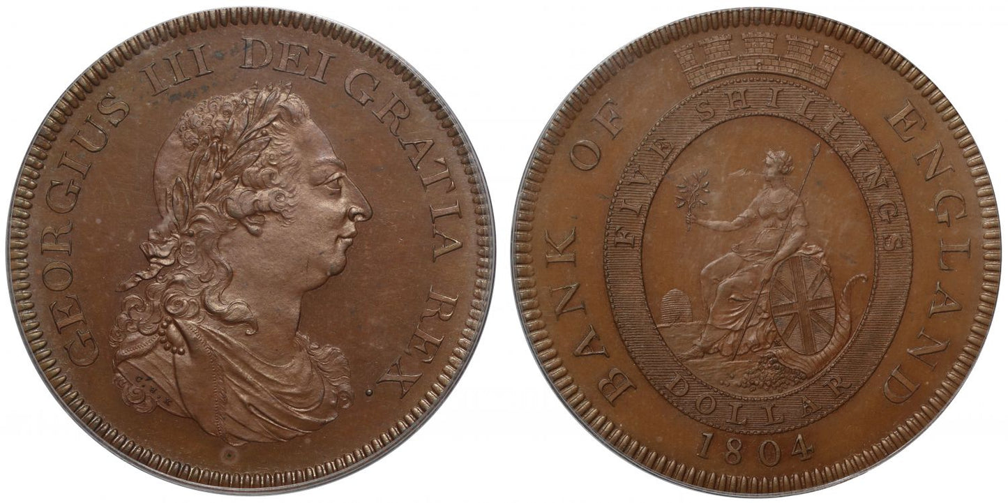 George III 1804 bronzed copper proof BoE Dollar PR66