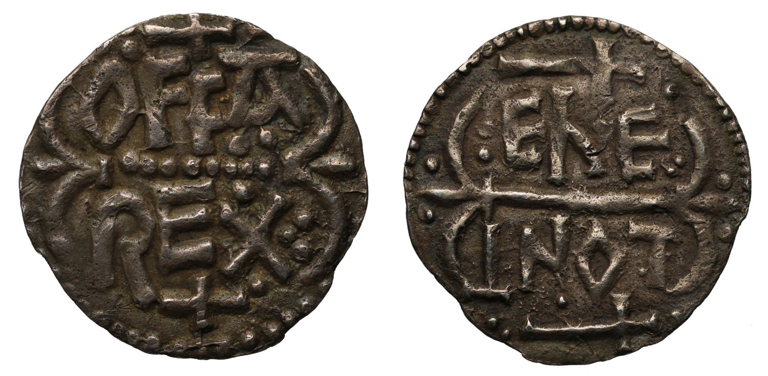 Offa, light coinage Penny, Canterbury, moneyer Ethelnoth, die link with Jaenberht
