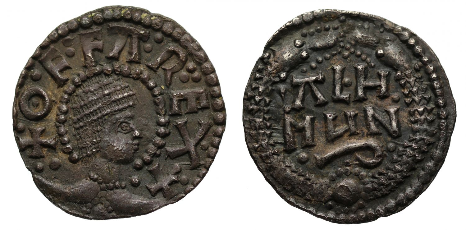 Offa, King of Mercia, portrait Penny, light coinage, London Mint, Ealhmund