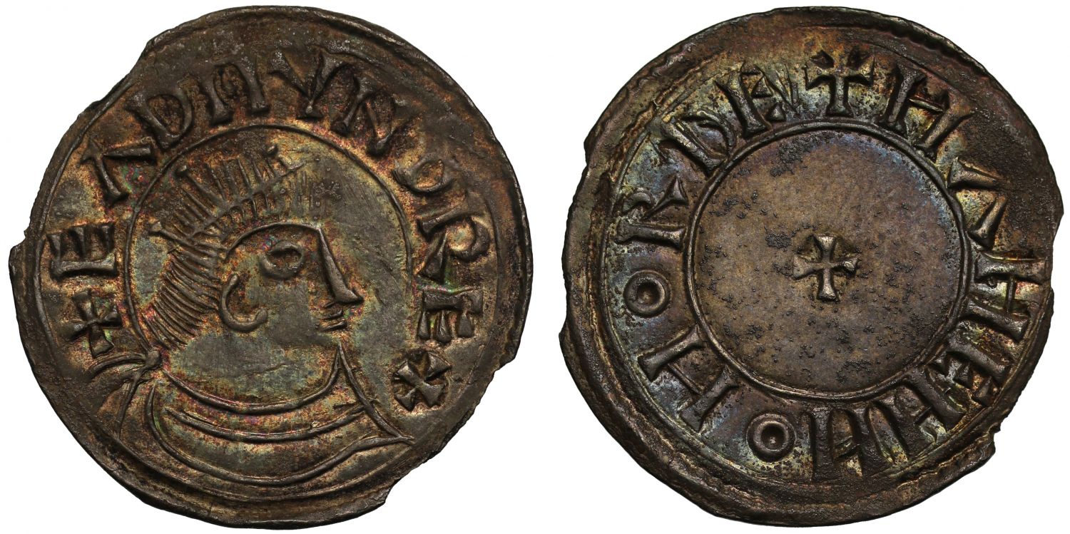 Eadmund, Penny, portrait type, Norwich Mint, moneyer Manen