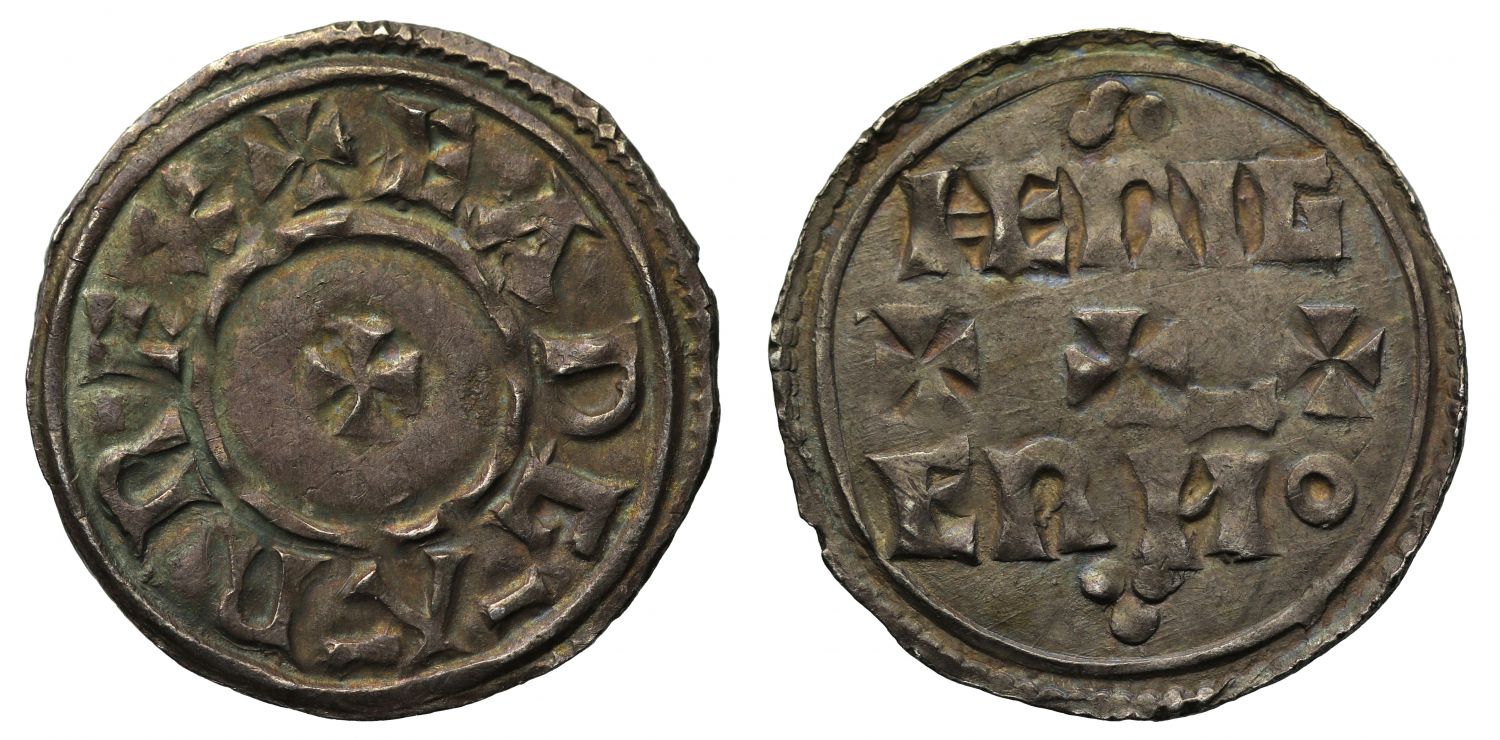 Eadgar, Penny, two-line type, York Mint, moneyer Heriger