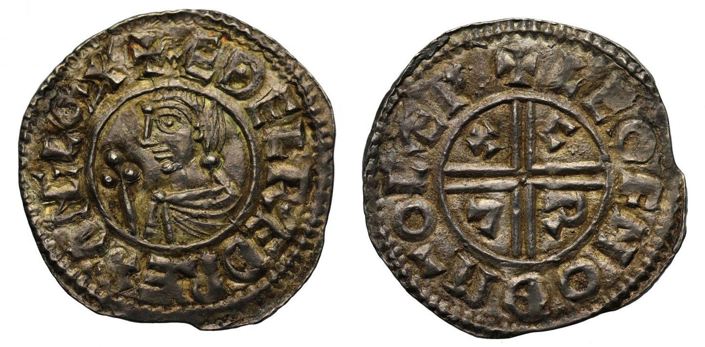 Aethelred II Penny, Large CRVX type, Lewes, Leofnoth, ex English Doctor