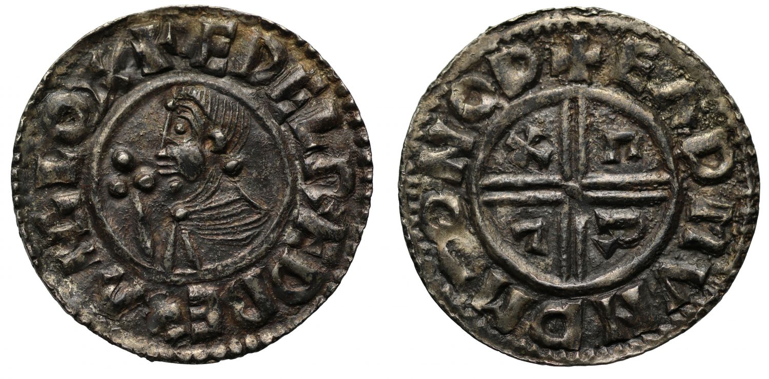 Aethelred II, Penny, small CRVX type, Norwich Mint, moneyer Eadmund