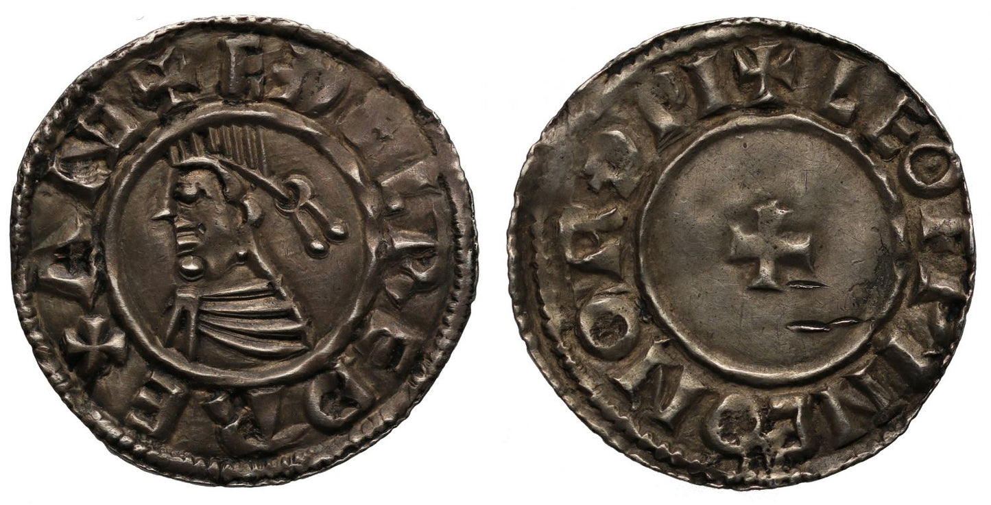 Aethelred II Penny, Last small cross type, Norwich, Leofwine, ex Singer, Faintich and English Doctor