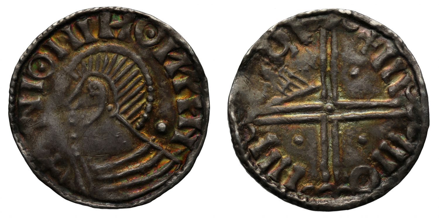 Ireland, Hiberno-Norse imitation of Aethelred II Penny, hand with pellets reverse
