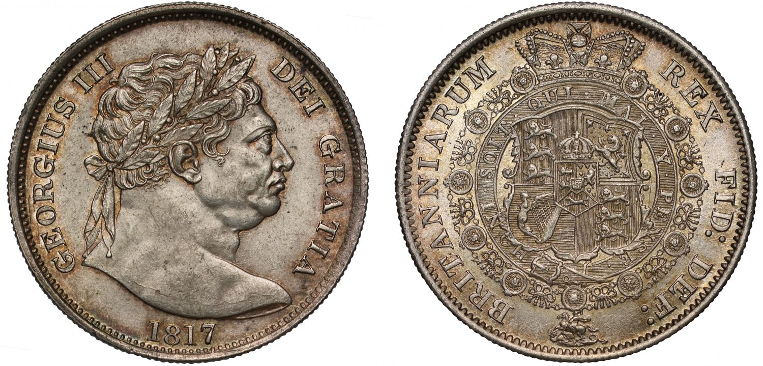 George III 1817 Halfcrown, larger 