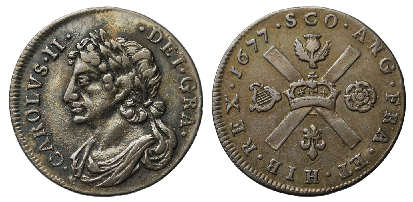 Scotland, Charles II 1677 Sixteenth-Dollar